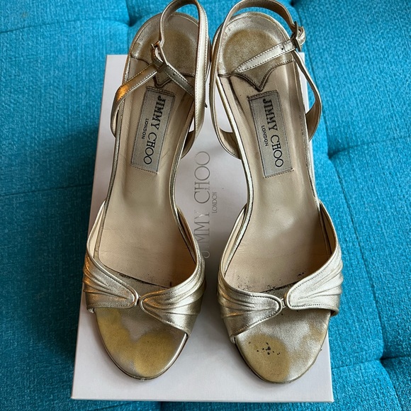 Jimmy Choo Gold Strappy shoes - Picture 1 of 6